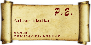 Paller Etelka névjegykártya